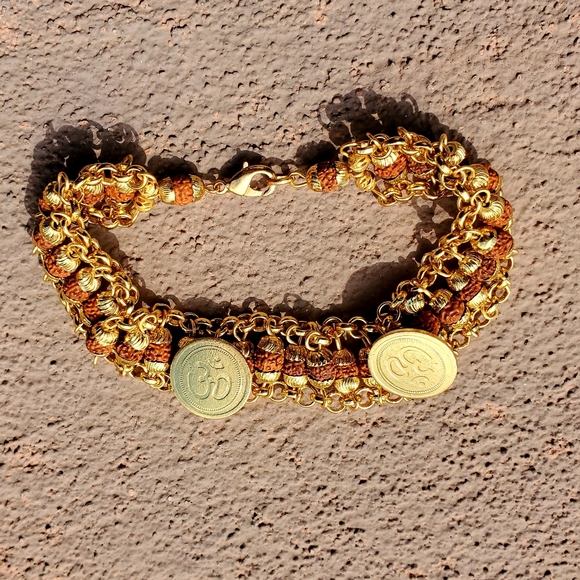New Om Gold Coin Bodhi Seed Bracelet. - Picture 5 of 10